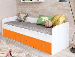 Детская кровать с выкатными ящиками винтерберг, оранжевый