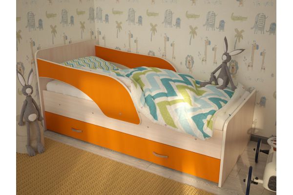 Кровать детская Кроха-2 (Максимка) РГ оранж