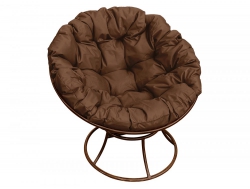 Кресло Папасан без ротанга каркас коричневый-подушка коричневая