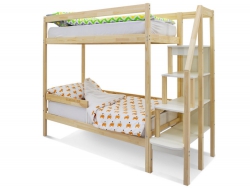 Двухъярусная кровать Svogen с бортиком без покрытия